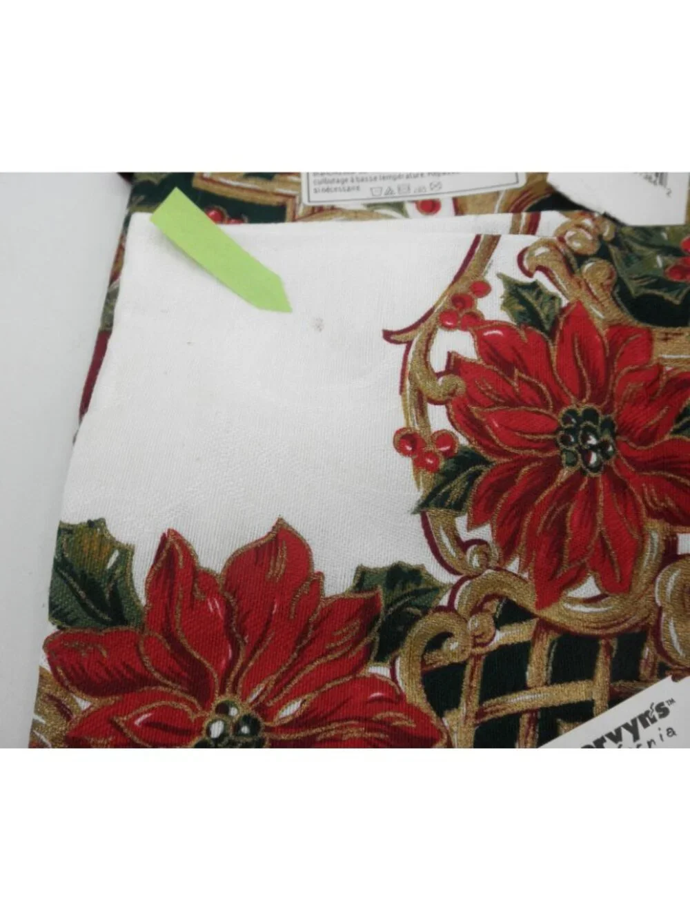 Vintage Bardwil Linens Christmas Holiday Napkins Set of 4 Poinsettia 17 x 17